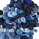 Blue Buttons in Mixed Sizes - 100g Bag